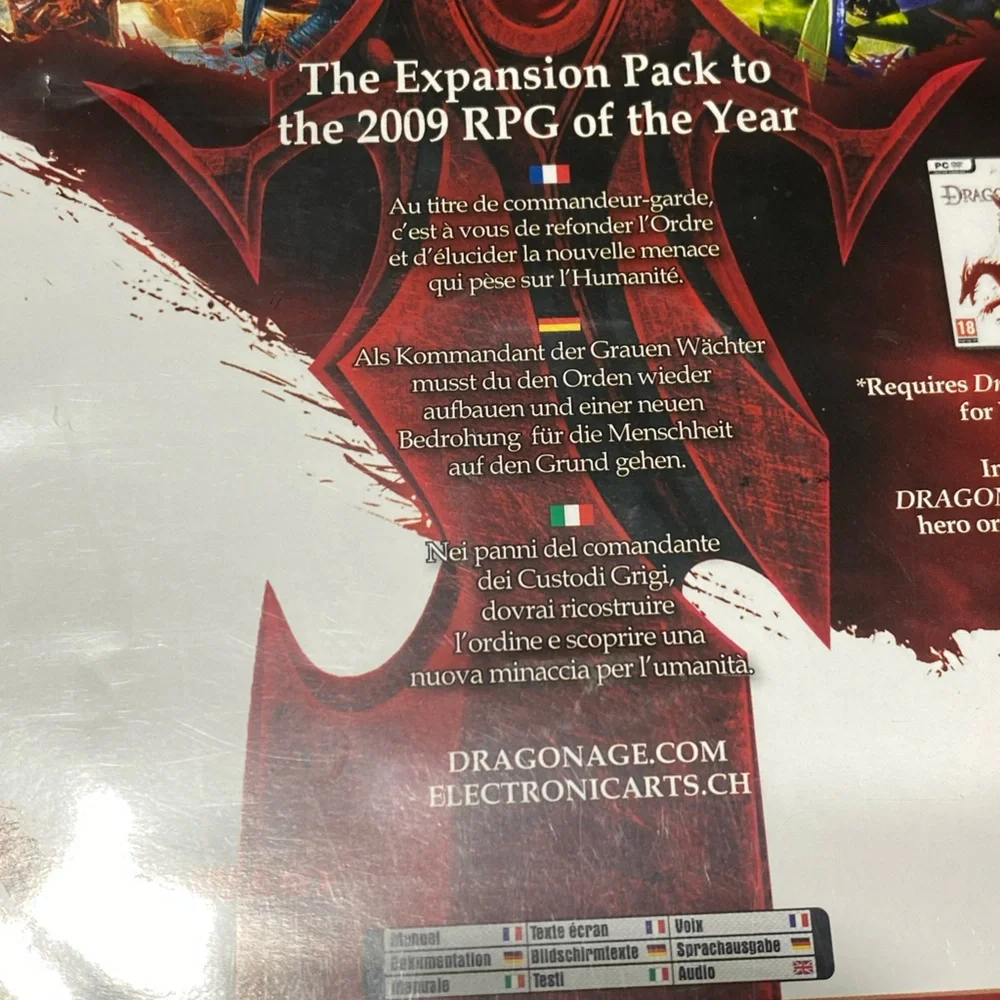 Dragon Age Origins Awakening 2010 PC Game Expansion Pack Complete -Mint Disk